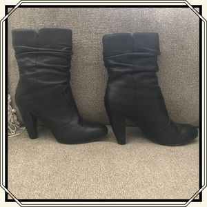 Via Spiga V-Pavan Black Slouch Heeled Boots 7.5